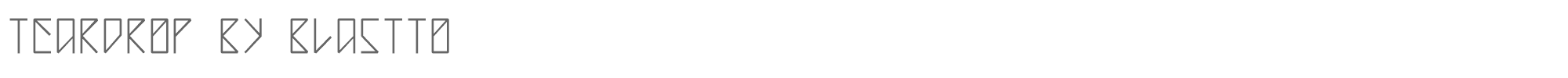 Sample characters Teardrop Font